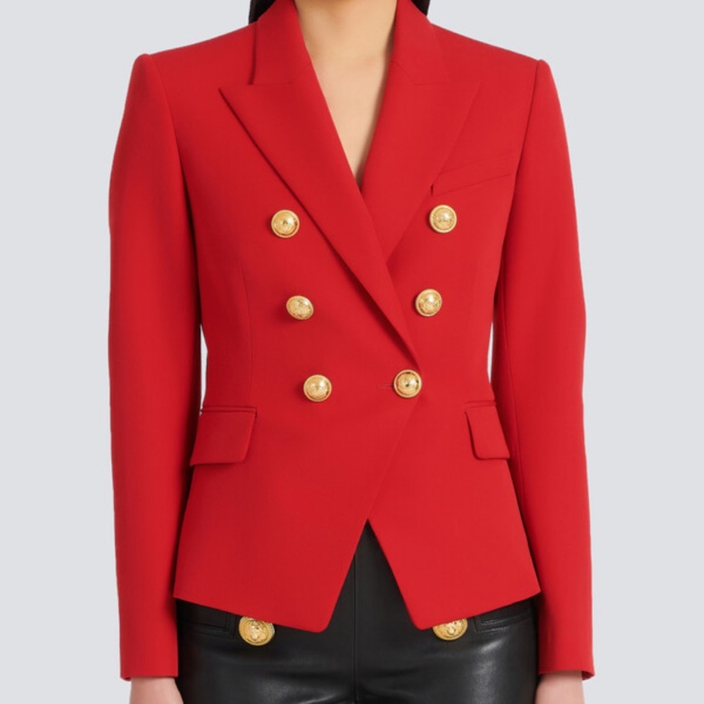NWT Balmain blazer Grain De Poudre Double Breasted Jacket size 38